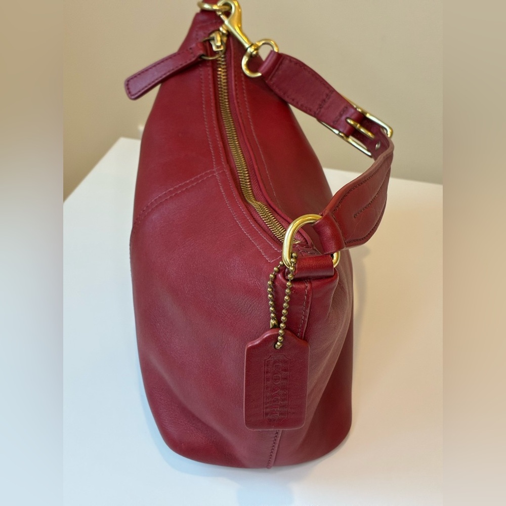 Coach Vintage Red Leather Shoulder Bag Y2K - Picture 2 of 15